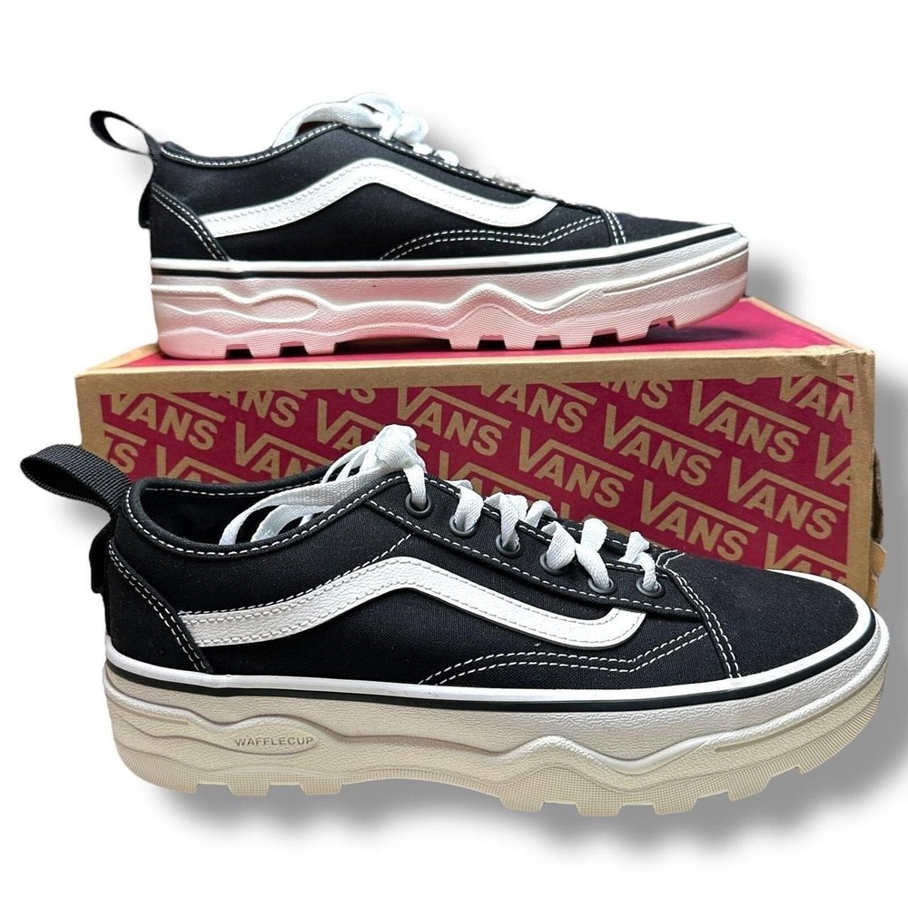 Vans UltraRange EXO Platform Black White Sneakers‎ Women 8 WaffleCup Skate Shoes